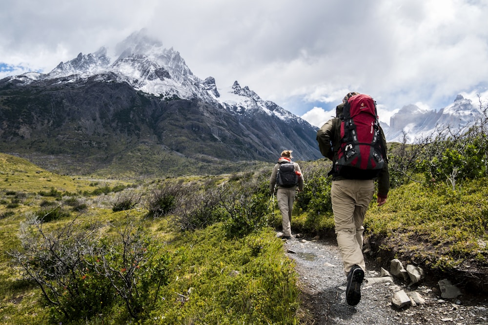 Two hikers on a mountain path